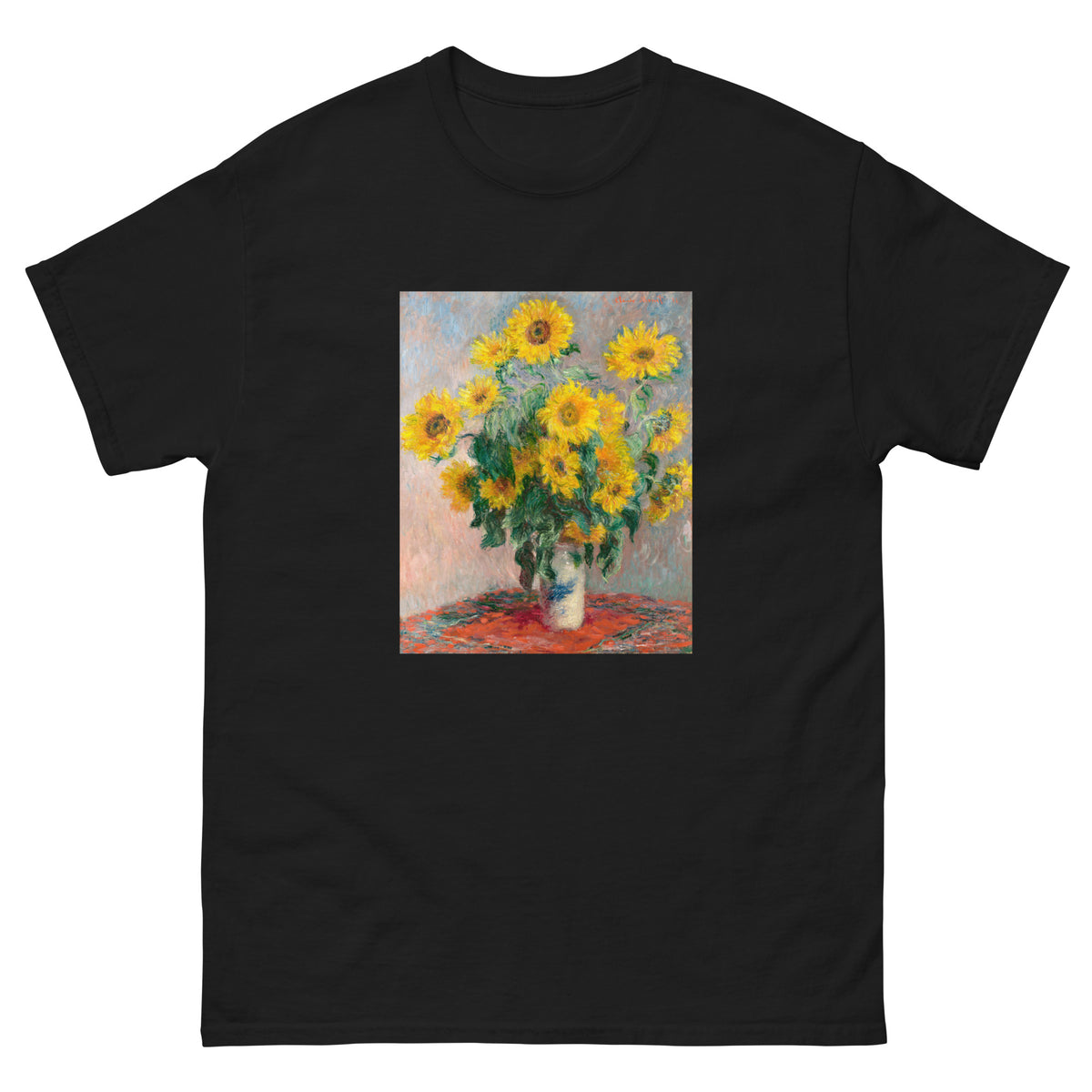 Black T-shirt Bouquet Of Sunflowers Essential