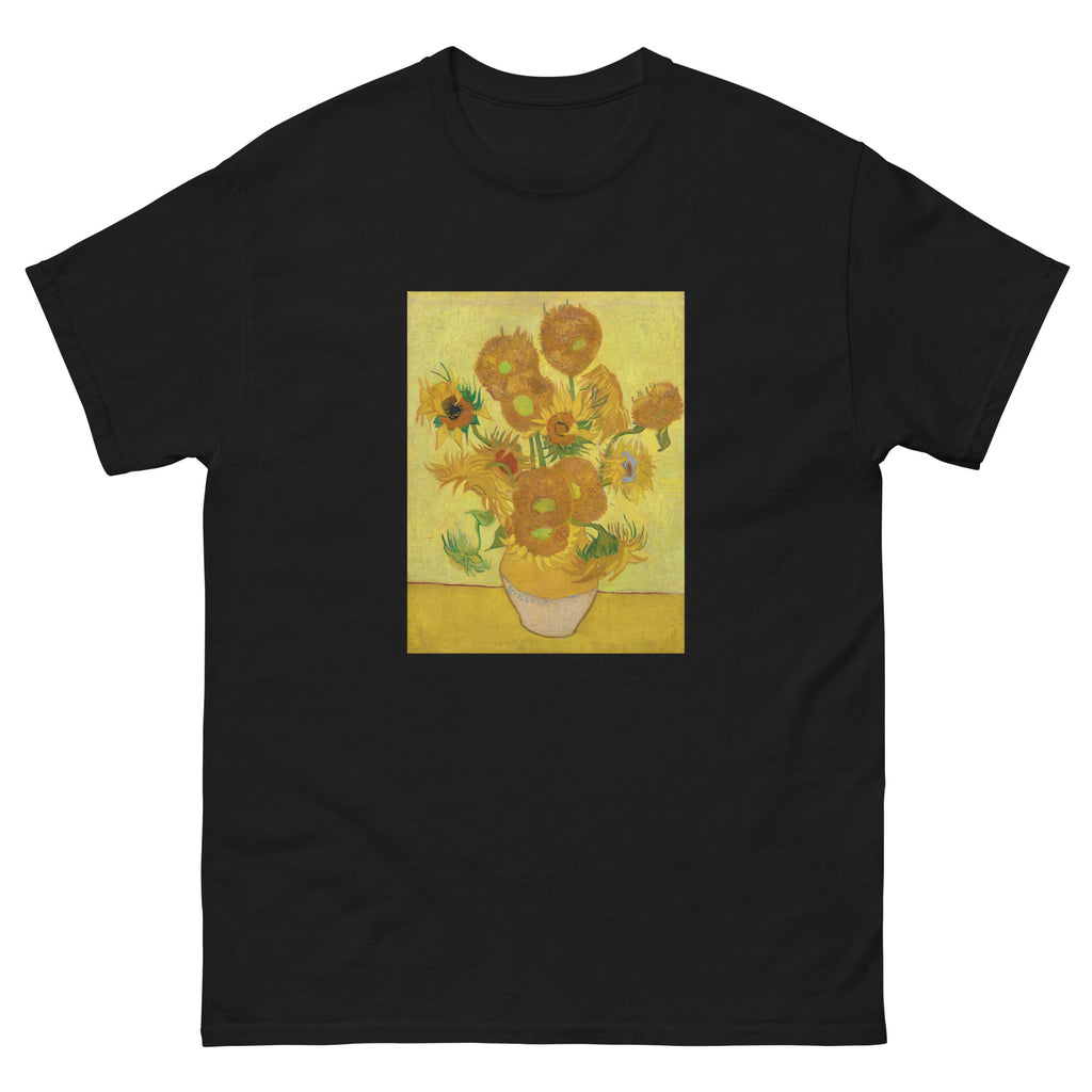 Black T-shirt Vincent Van Gogh S Sunflowers Famous Painting Essential