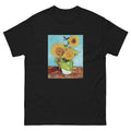Black T-shirt Vincent Van Gogh S Vase With Three Sunflowers Famous Painting Essential