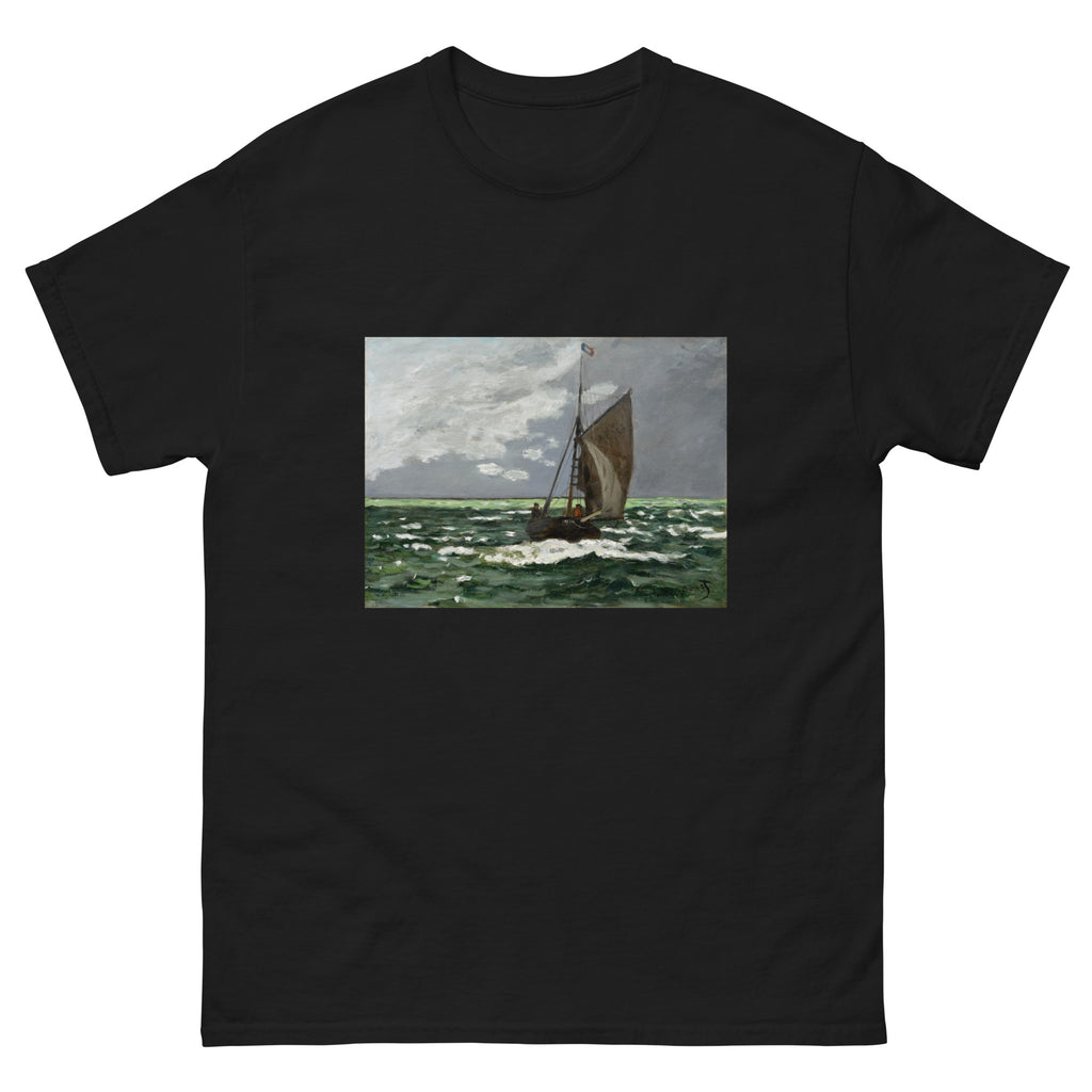 Black T-shirt Claude Monet S Seascape Storm Famous Painting Essential