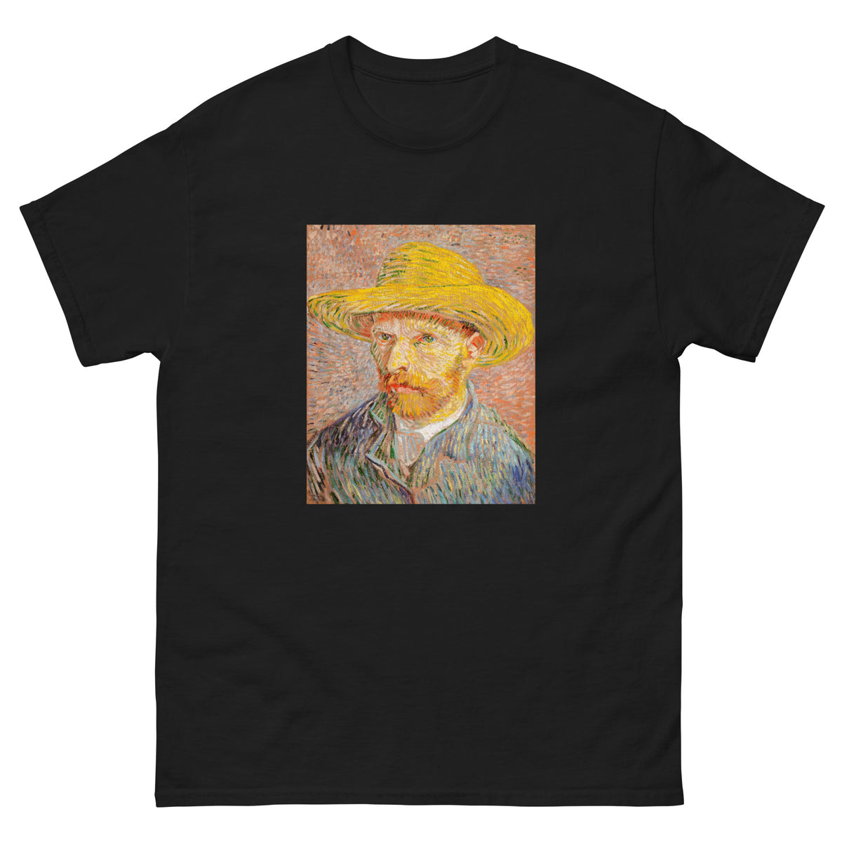 Black T-shirt Self-Portrait With A Straw Hat Essential