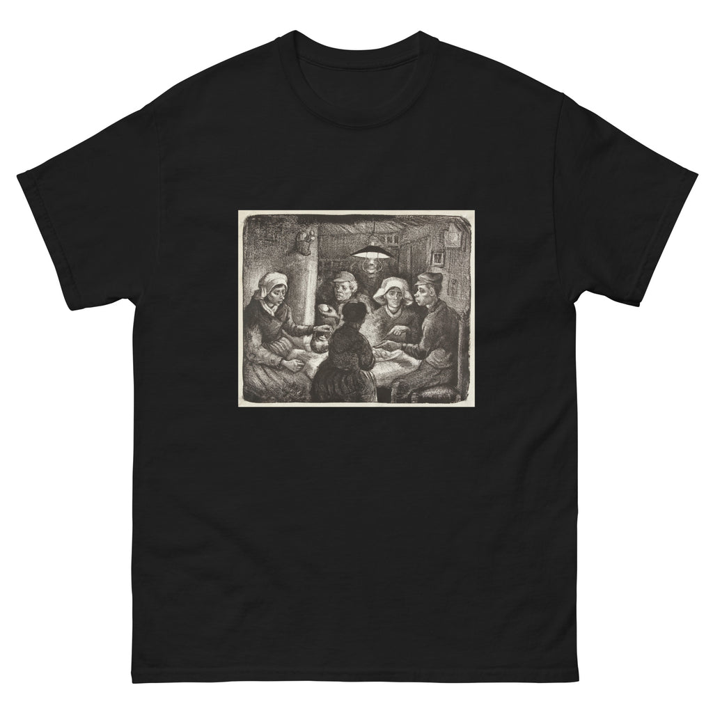 Black T-shirt Composition Lithograph Of The Potato Eaters De Aardappeleters 1885 Essential
