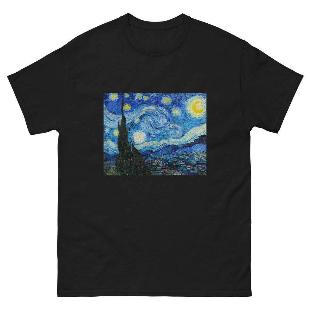 Black T-shirt Vincent Van Gogh S The Starry Night Famous Painting Essential