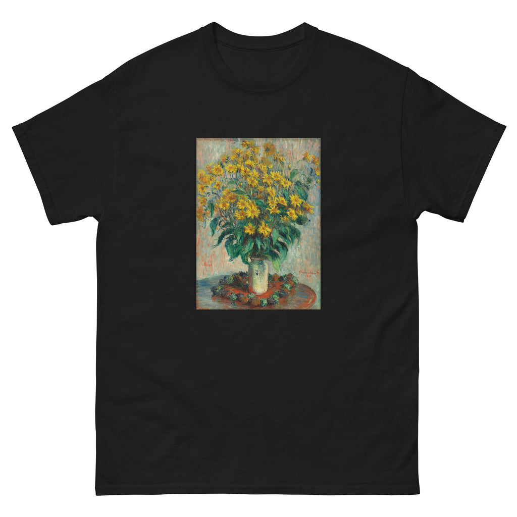 Black T-shirt Jerusalem Artichoke Flowers Essential