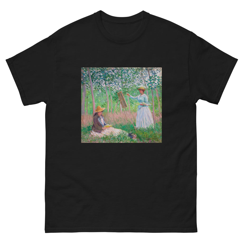 Black T-shirt In The Woods At Giverny Blanche Hoschede At Her Easel With Suzanne Hoschede Reading Essential