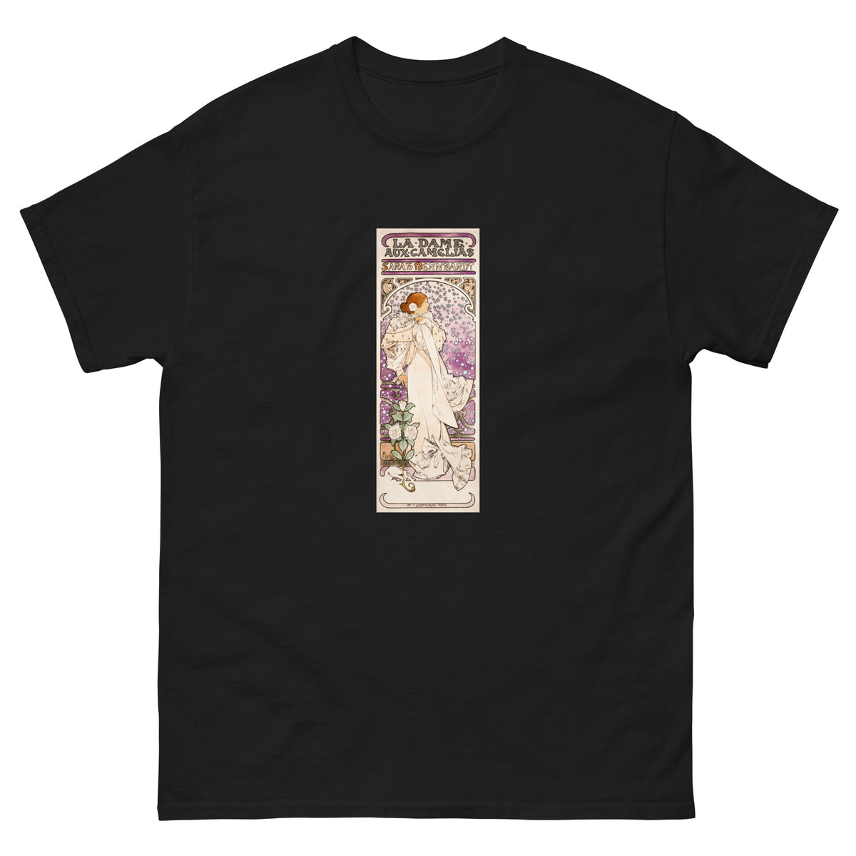 Black T-shirt La Dame Aux Camelias Sarah Bernhardt Essential