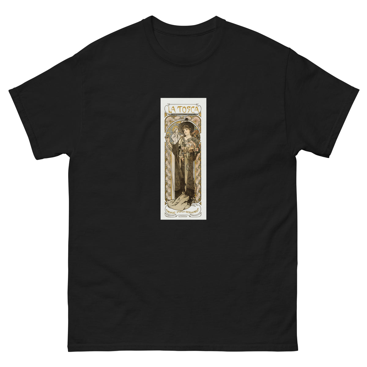 Black T-shirt La Tosca Sarah Bernhardt - Alphonse Maria Mucha 1869 Essential