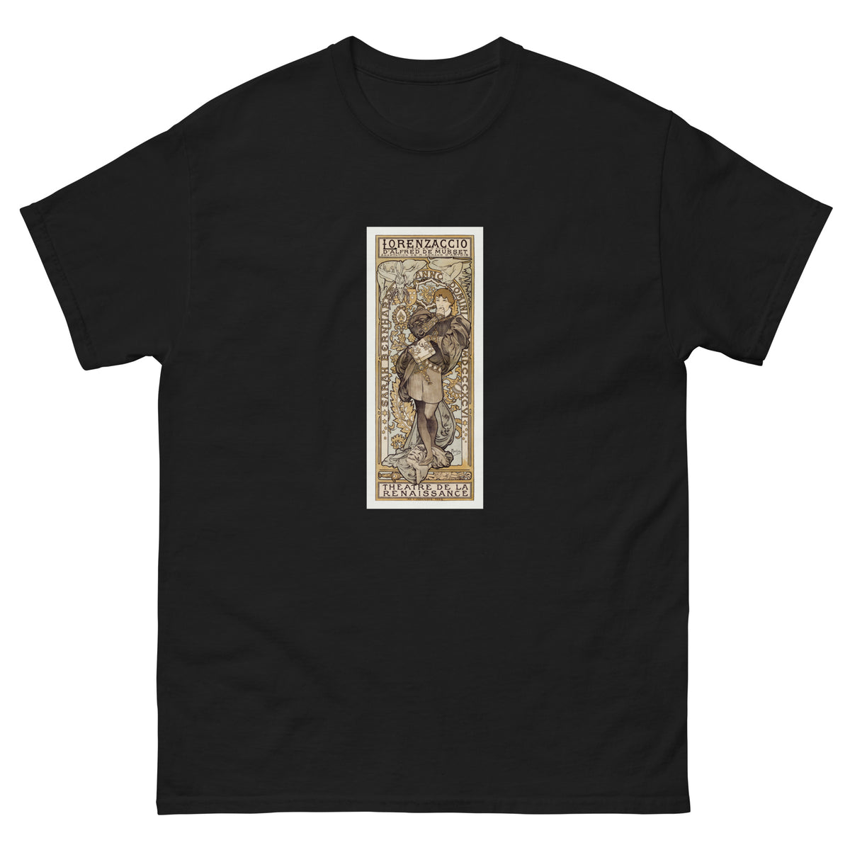 Black T-shirt Lorenzaccio Piece En V Actes D Alfred De Musset Adaptation De M Armand D Artois Theatre De La Renaissance - Alphonse Maria Mucha 1869 Essential