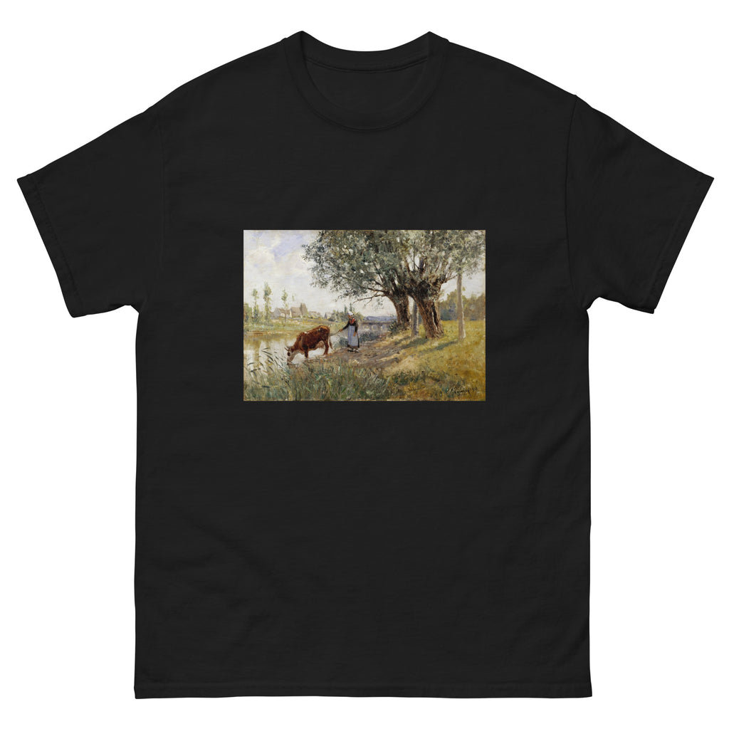 Black T-shirt Countryside Near Grez-Sur-Loing Painting In High Resolution Essential