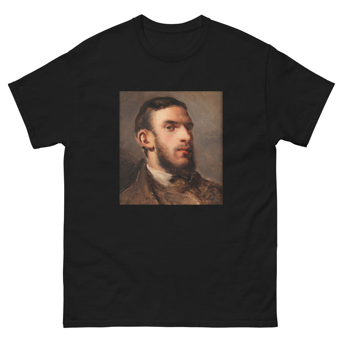 Black T-shirt Self-Portrait Painting In High Resolution Essential