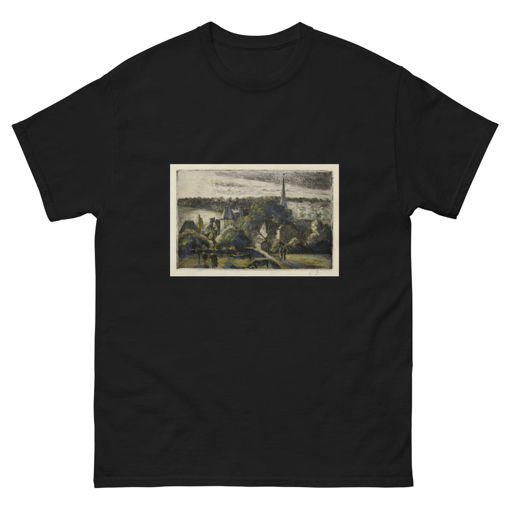 Black T-shirt Church And Farm At Eragny Essential
