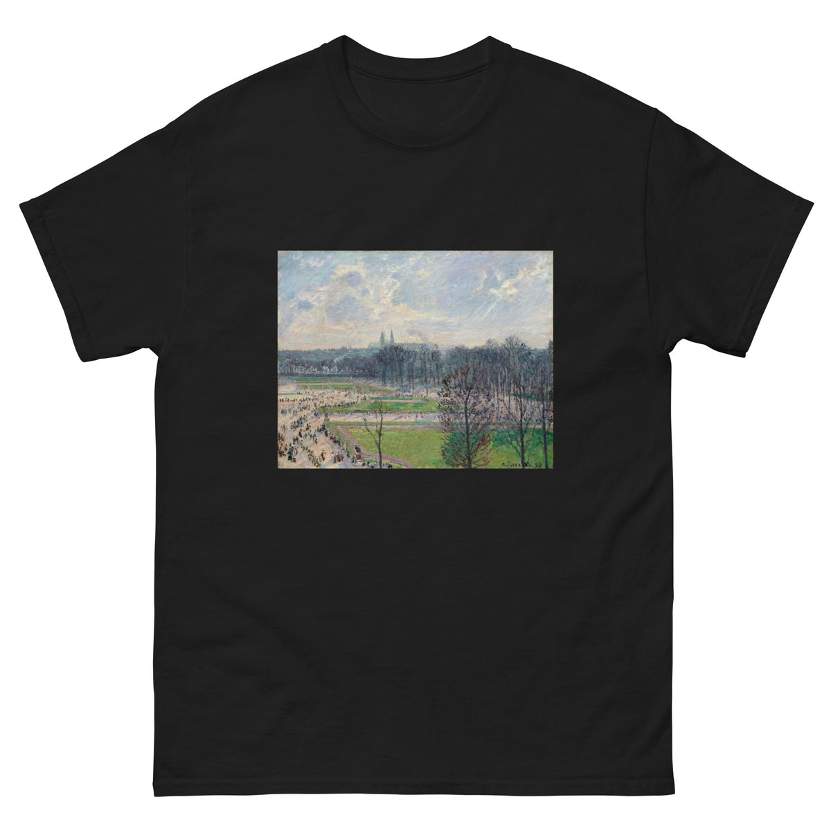 Black T-shirt The Garden Of The Tuileries On A Winter Afternoon Essential