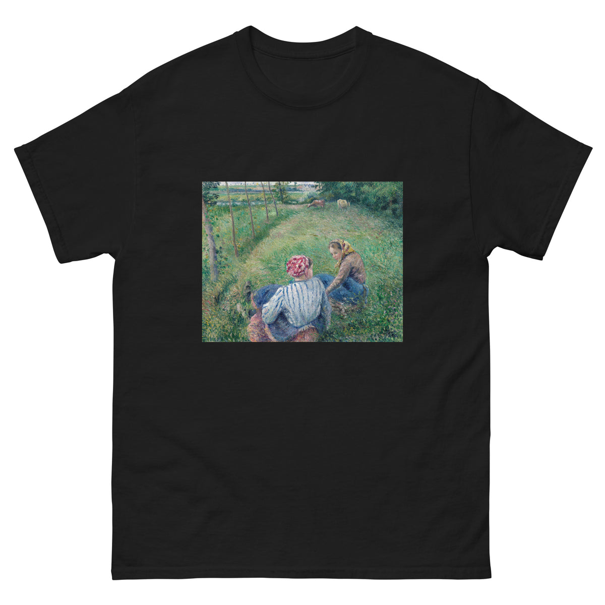 Black T-shirt Young Peasant Girls Resting In The Fields Near Pontoise Essential