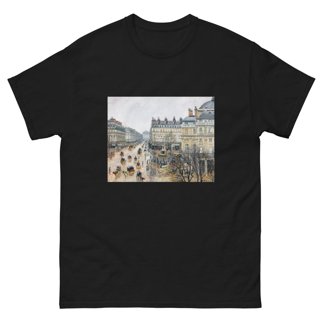 Black T-shirt French Theater Square Paris Painting In High Resolution Essential