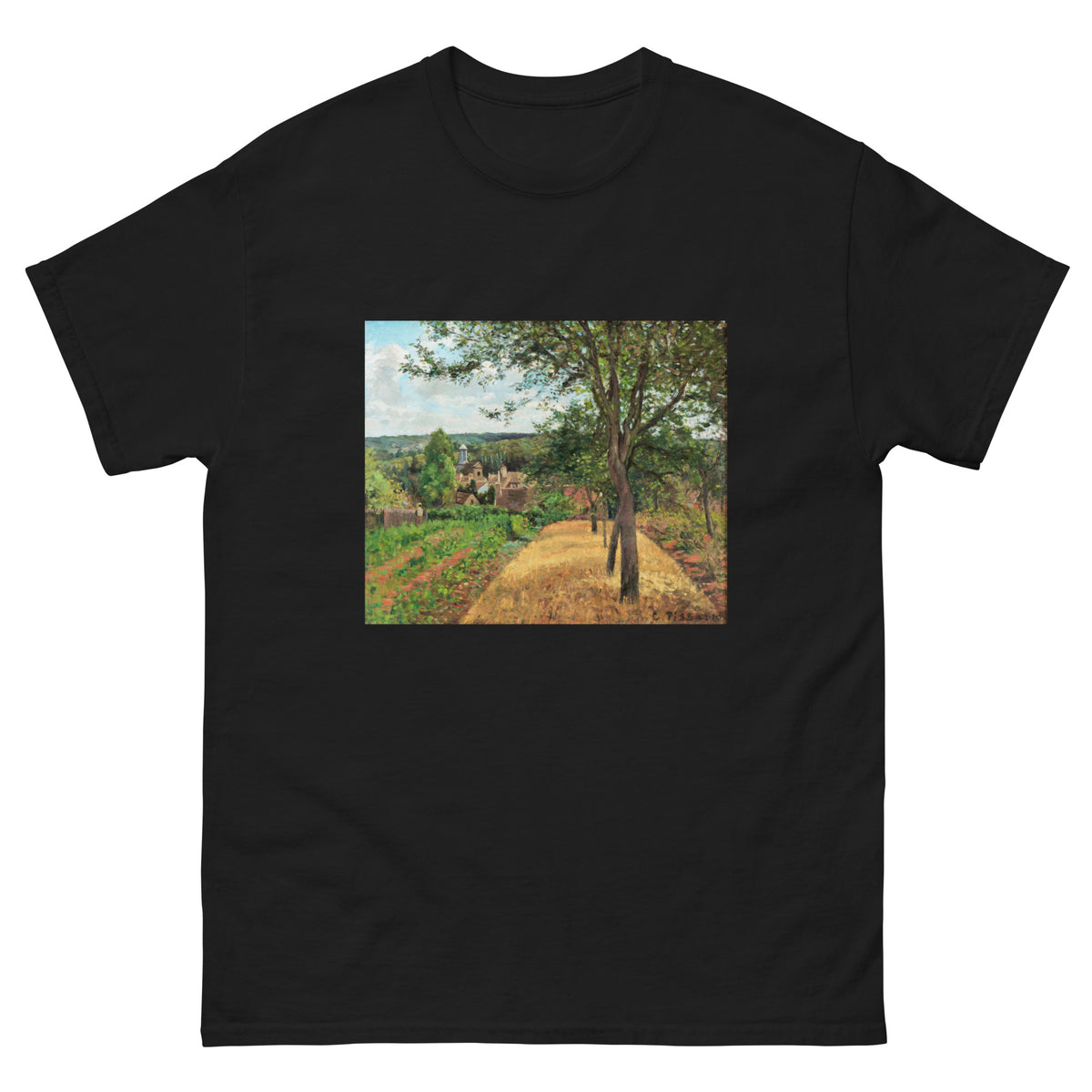 Black T-shirt Orchards At Louveciennes Painting In High Resolution Essential