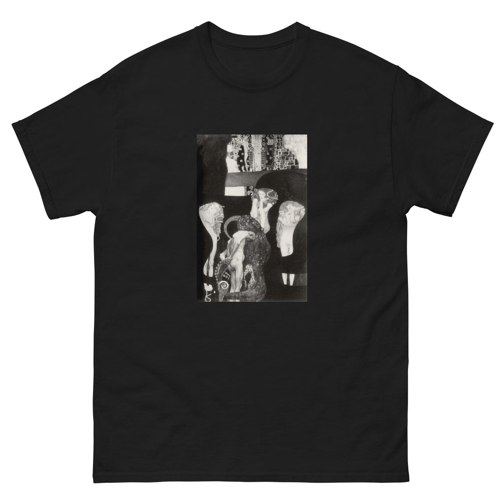 Black T-shirt Gustav Klimt Jurisprudence Famous Painting Essential