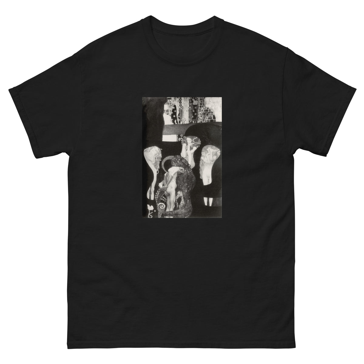 Black T-shirt Gustav Klimt Jurisprudence Famous Painting Essential