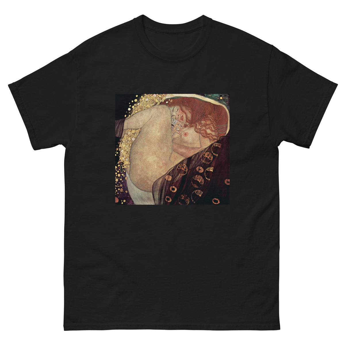 Black T-shirt Gustav Klimt Danae Famous Painting Essential