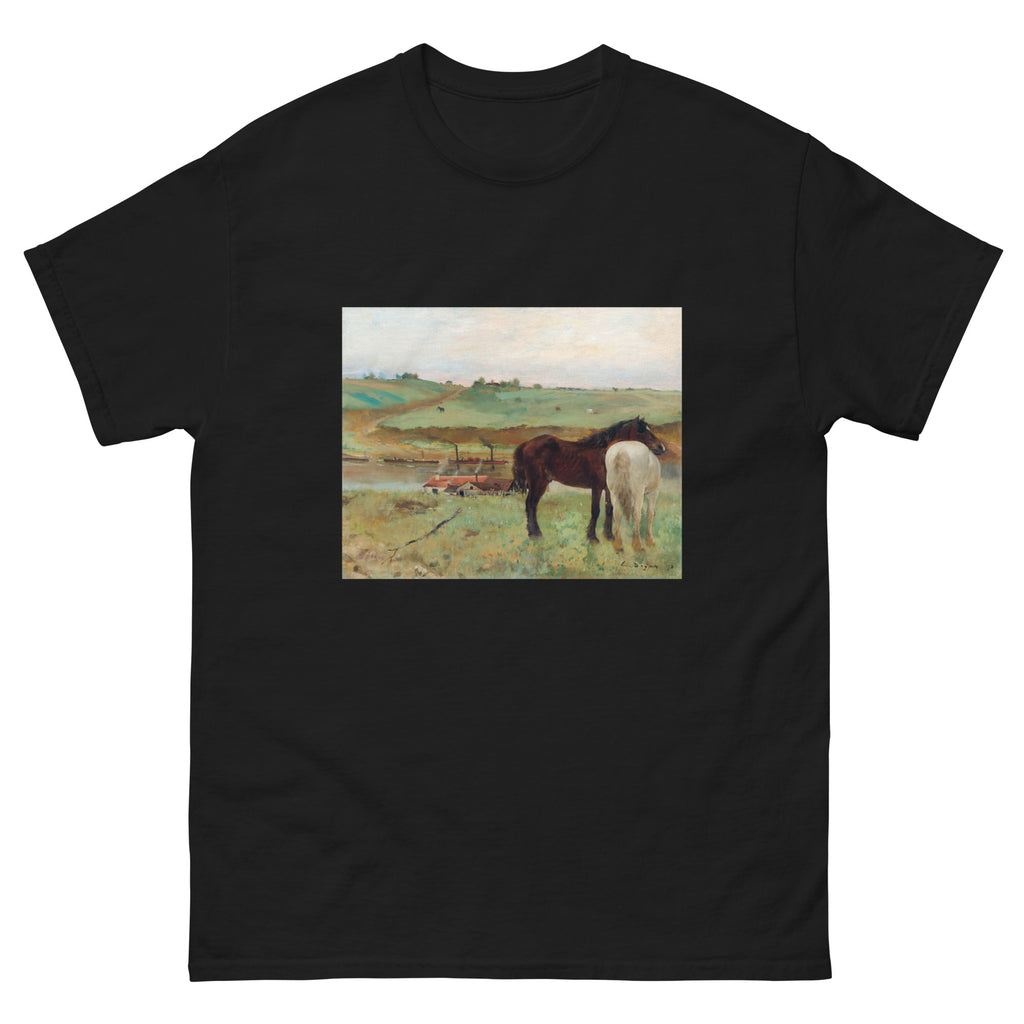 Black T-shirt Horse In A Meadow Essential