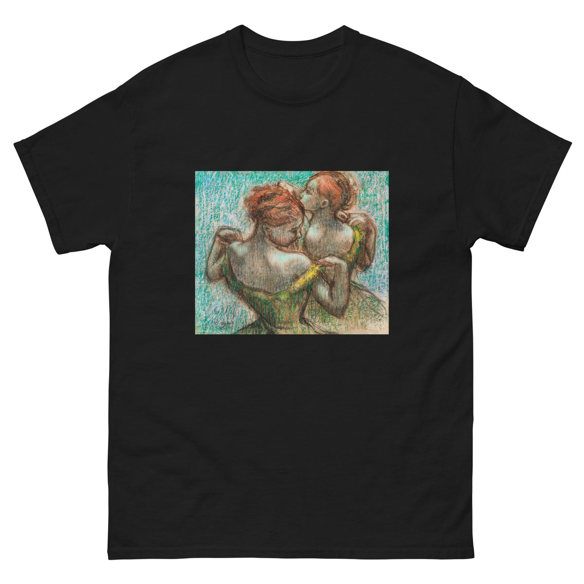 Black T-shirt Two Dancers Half Length Essential