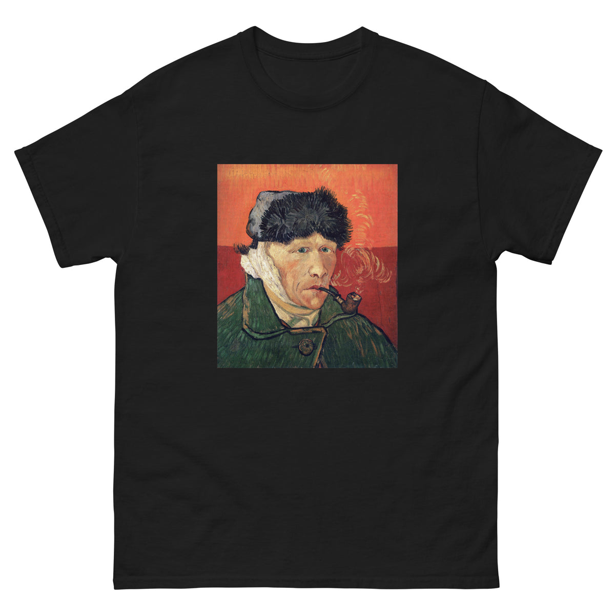 Black T-shirt Self Portrait With Bandaged Ear And Pipe Vincent Van Gogh 1889 Essential