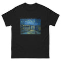 Black T-shirt Starry Night Over The Rhone Vincent Van Gogh 1888 Essential