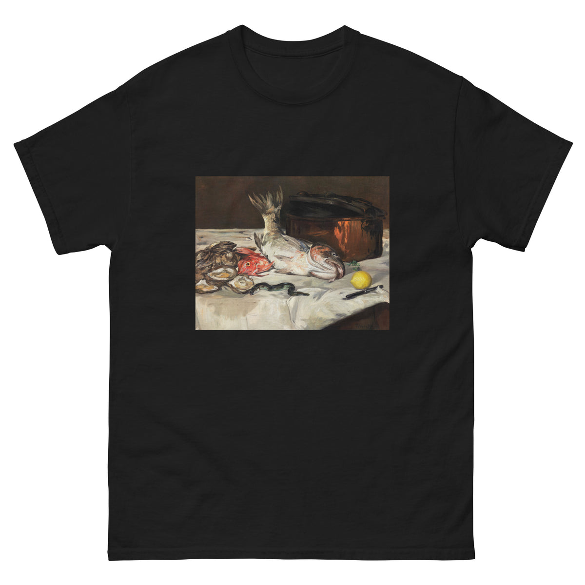 Black T-shirt Fish Still Life Essential