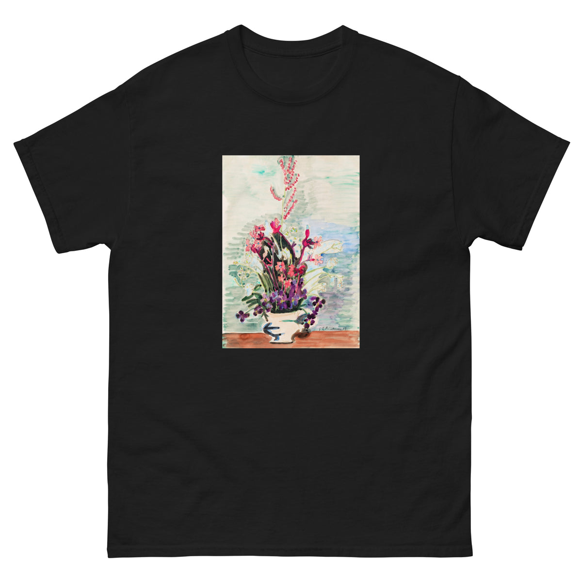 Black T-shirt Vase Of Flowers Essential