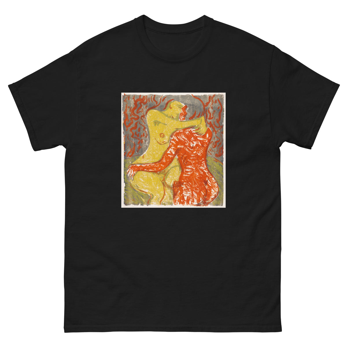 Black T-shirt Love Scene Liebesszene Print Essential