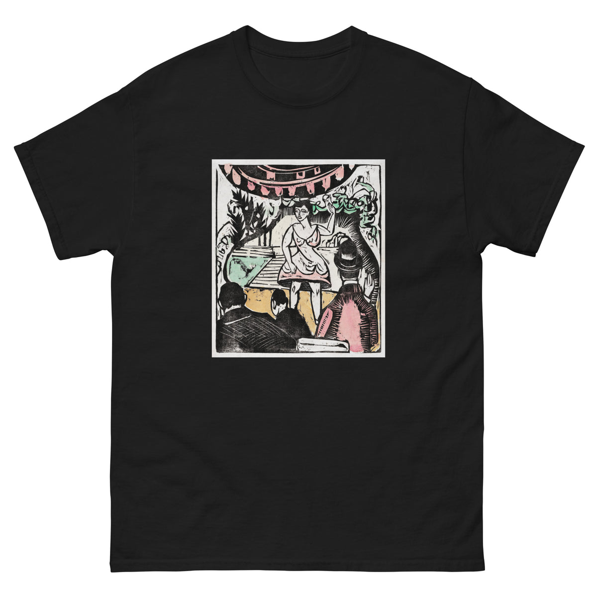 Black T-shirt Little Variety Act With Singer Print  - Ernst Ludwig Kirchner 1880 Essential