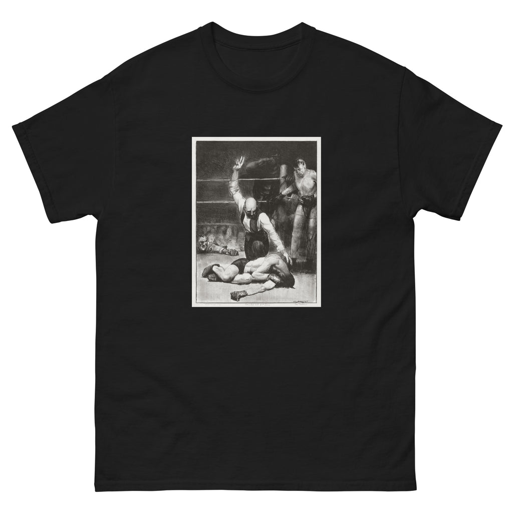 Black T-shirt Counted Out Second Stone Print Essential
