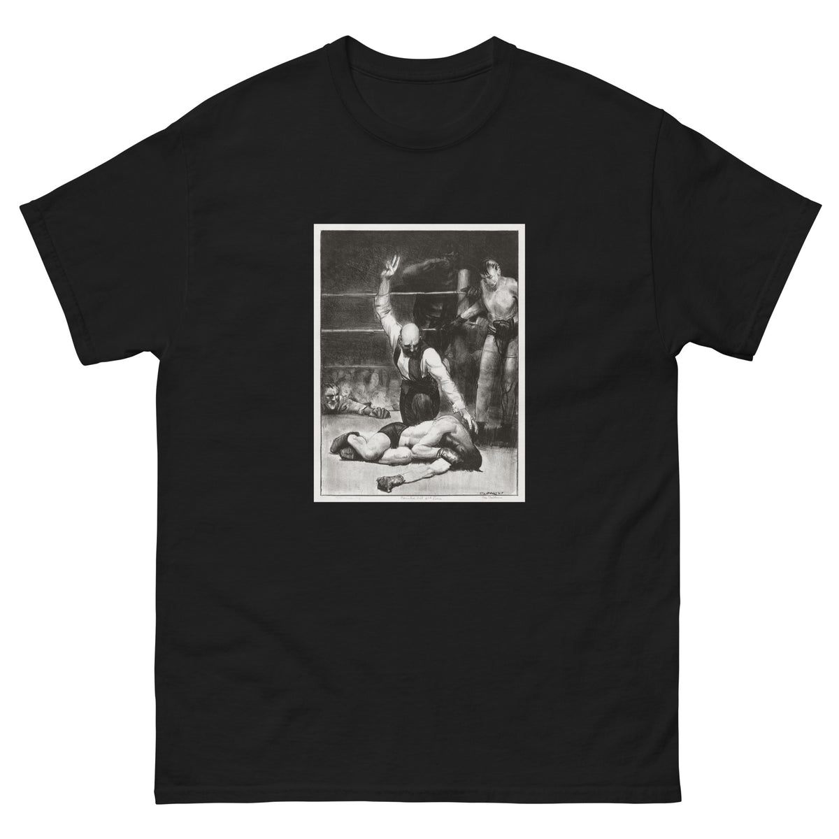 Black T-shirt Counted Out Second Stone Print Essential