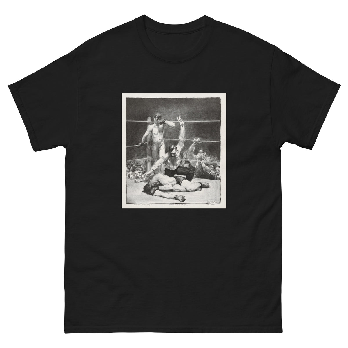 Black T-shirt Counted Out First Stone Print Essential