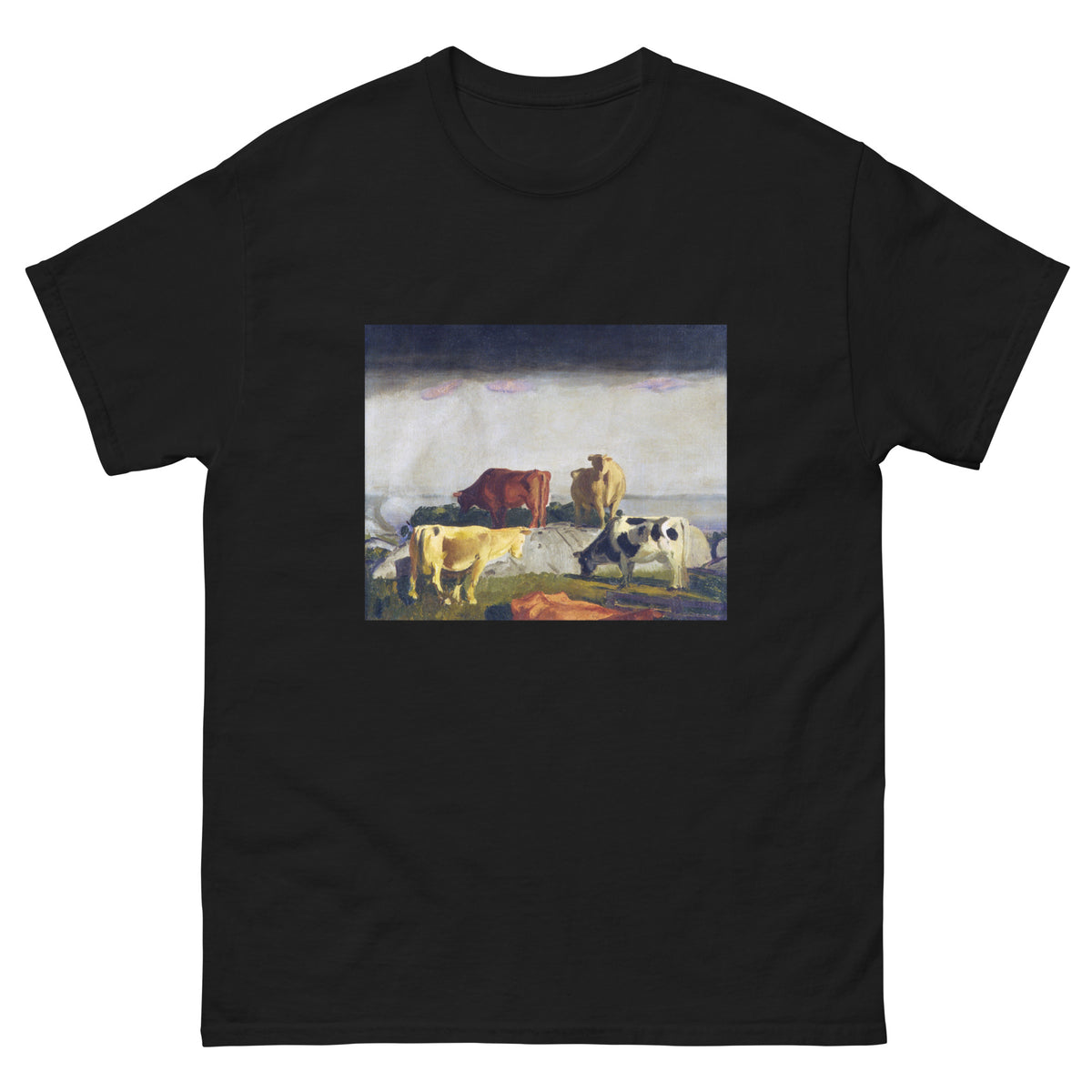 Black T-shirt Five Cows Print Essential