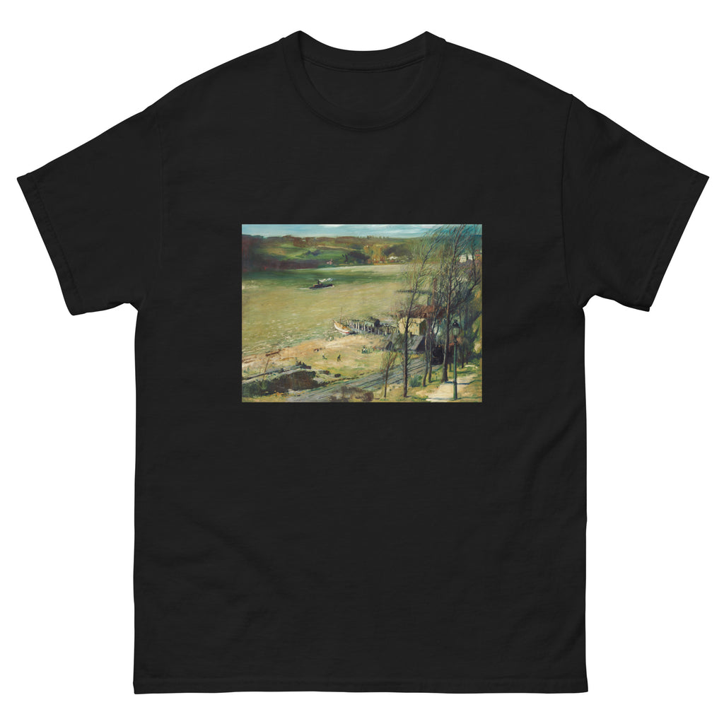 Black T-shirt Up The Hudson Print Essential