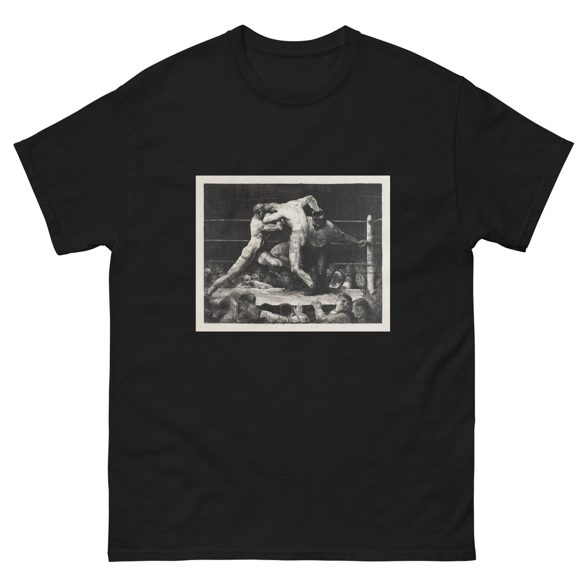 Black T-shirt A Stag At Sharkey Print Essential