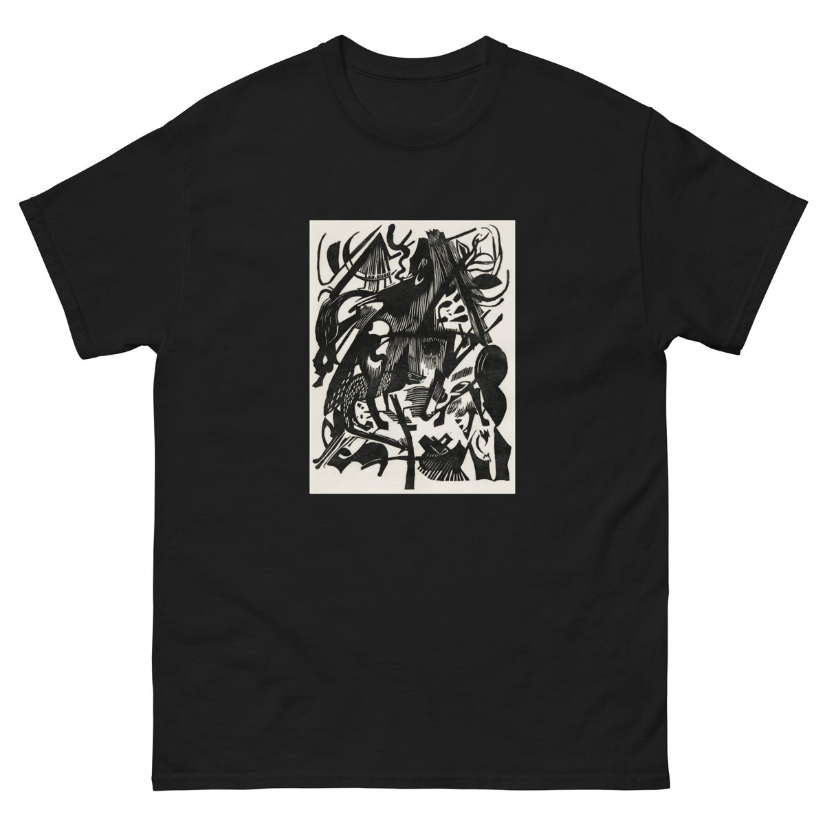 Black T-shirt Birth Of The Wolves Print Essential
