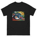 Black T-shirt Two Cats Blue And Yellow Essential