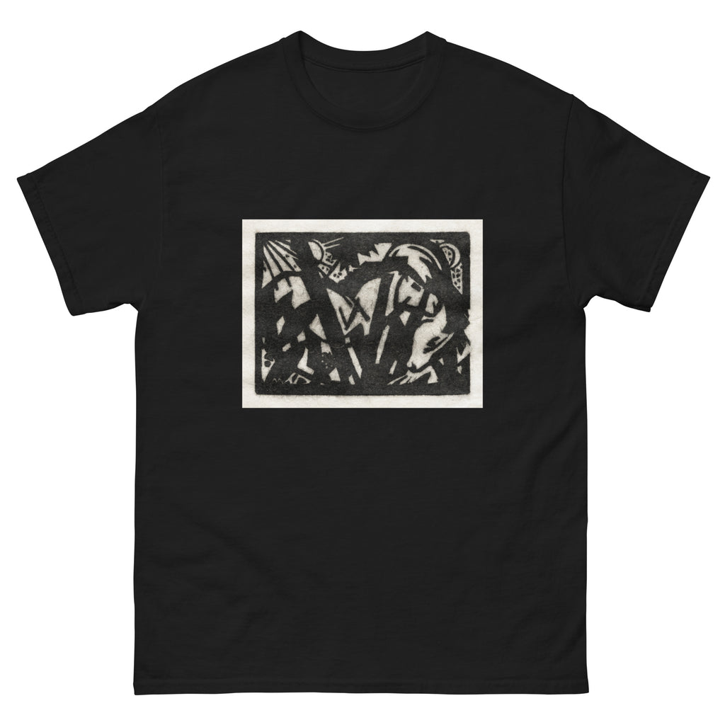 Black T-shirt Horse Print Essential