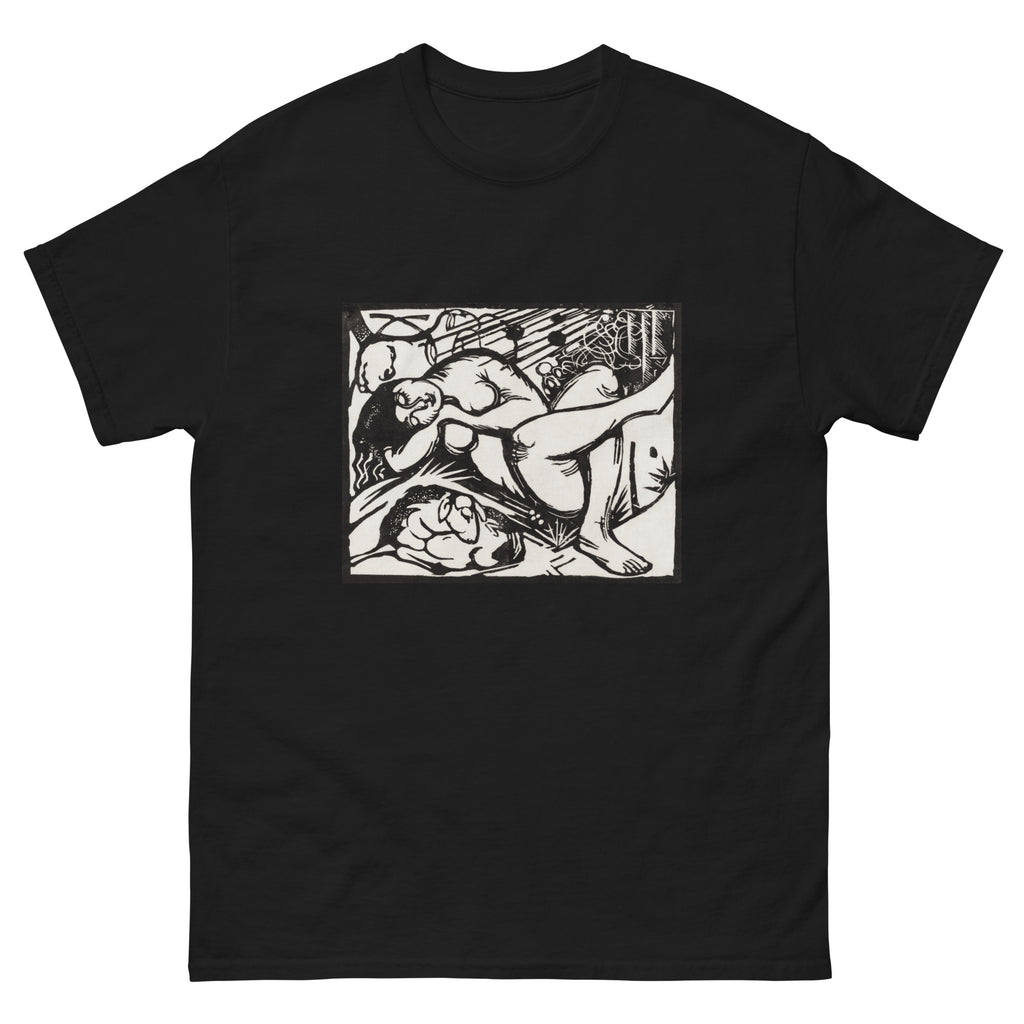 Black T-shirt Sleeping Shepherdess Print Essential