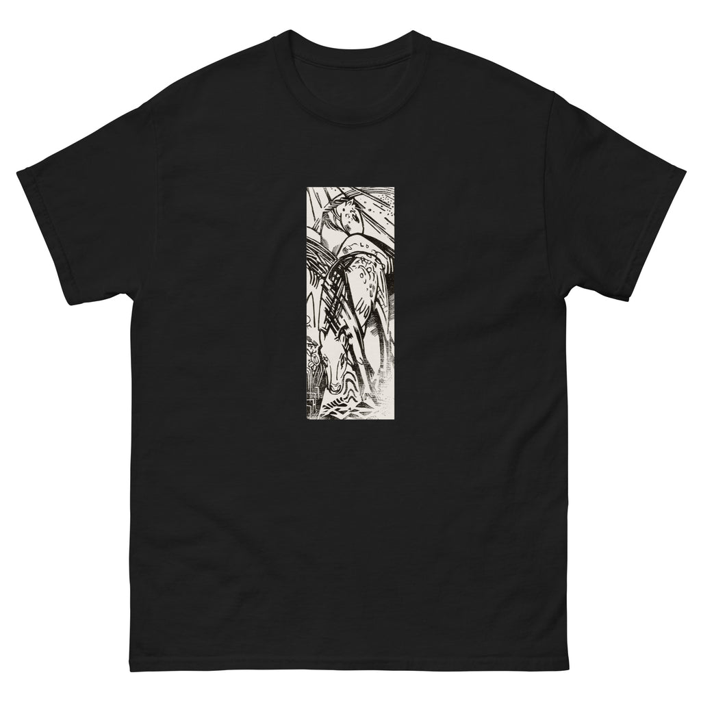 Black T-shirt Horses Print Essential
