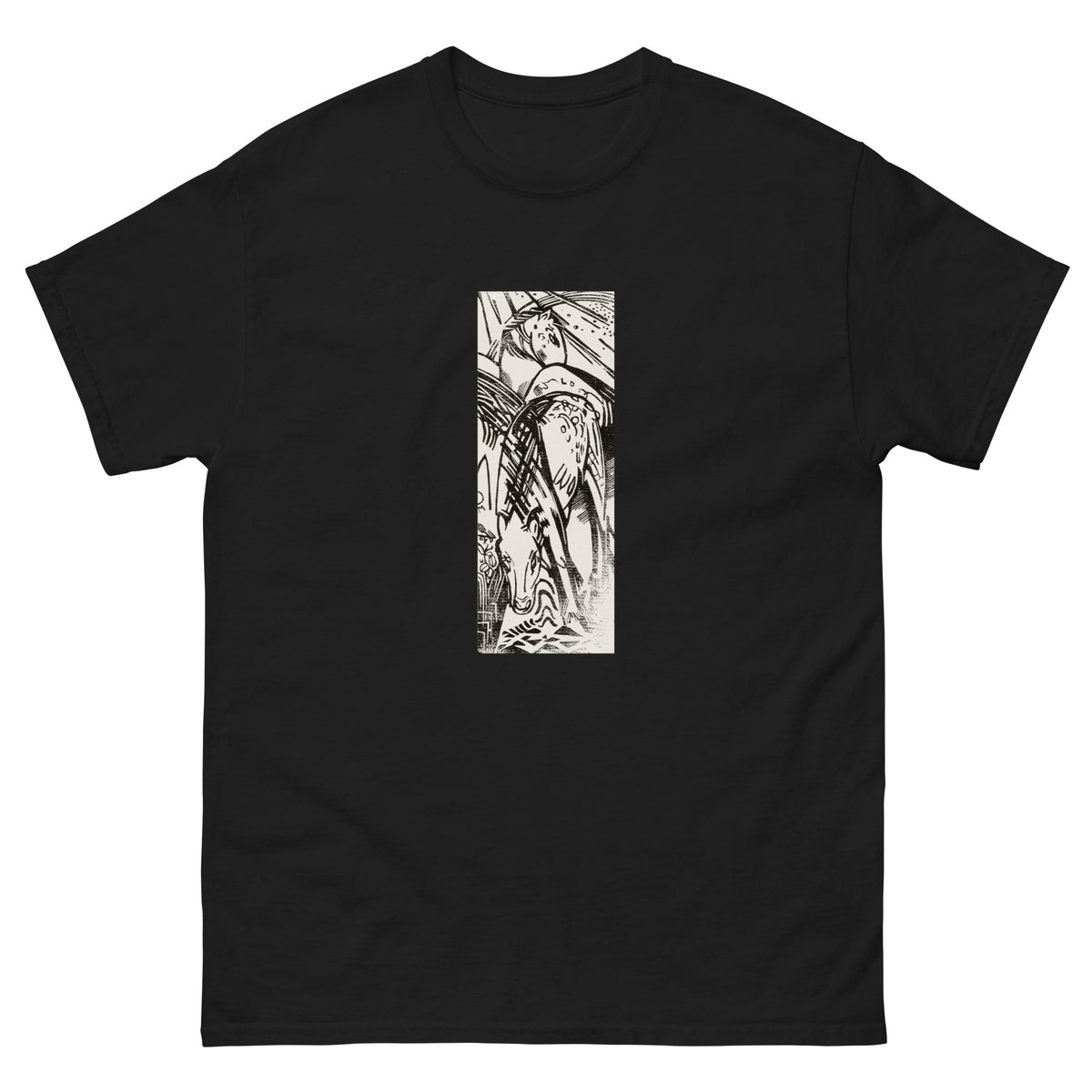 Black T-shirt Horses Print Essential
