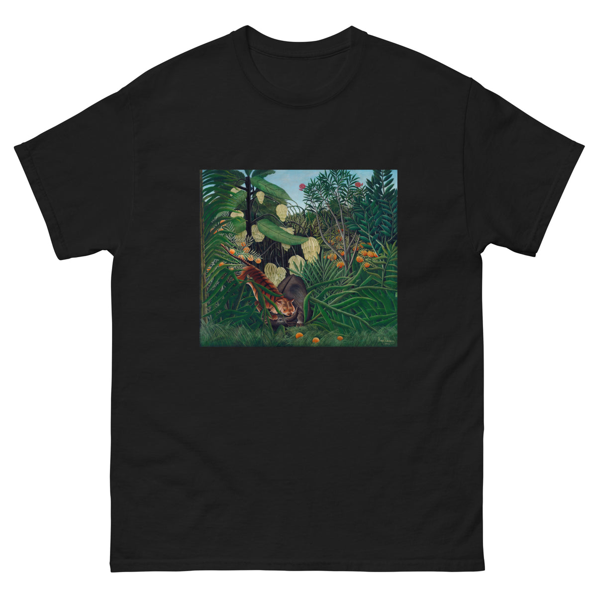 Black T-shirt Fight Between A Tiger And A Buffalo Essential