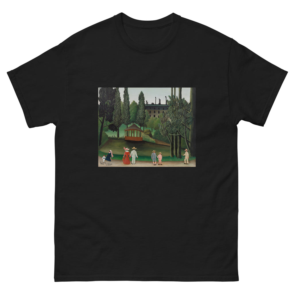 Black T-shirt View Of Montsouris Park The Kiosk Vue Du Parc Montsouris Le Kiosque Essential