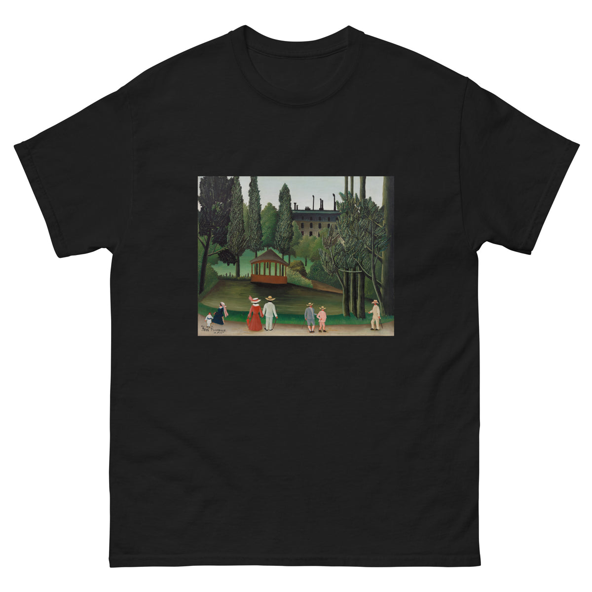 Black T-shirt View Of Montsouris Park The Kiosk Vue Du Parc Montsouris Le Kiosque Essential