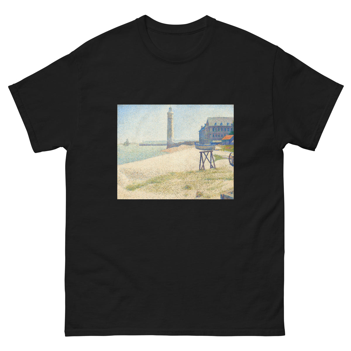 Black T-shirt The Lighthouse At Honfleur Essential