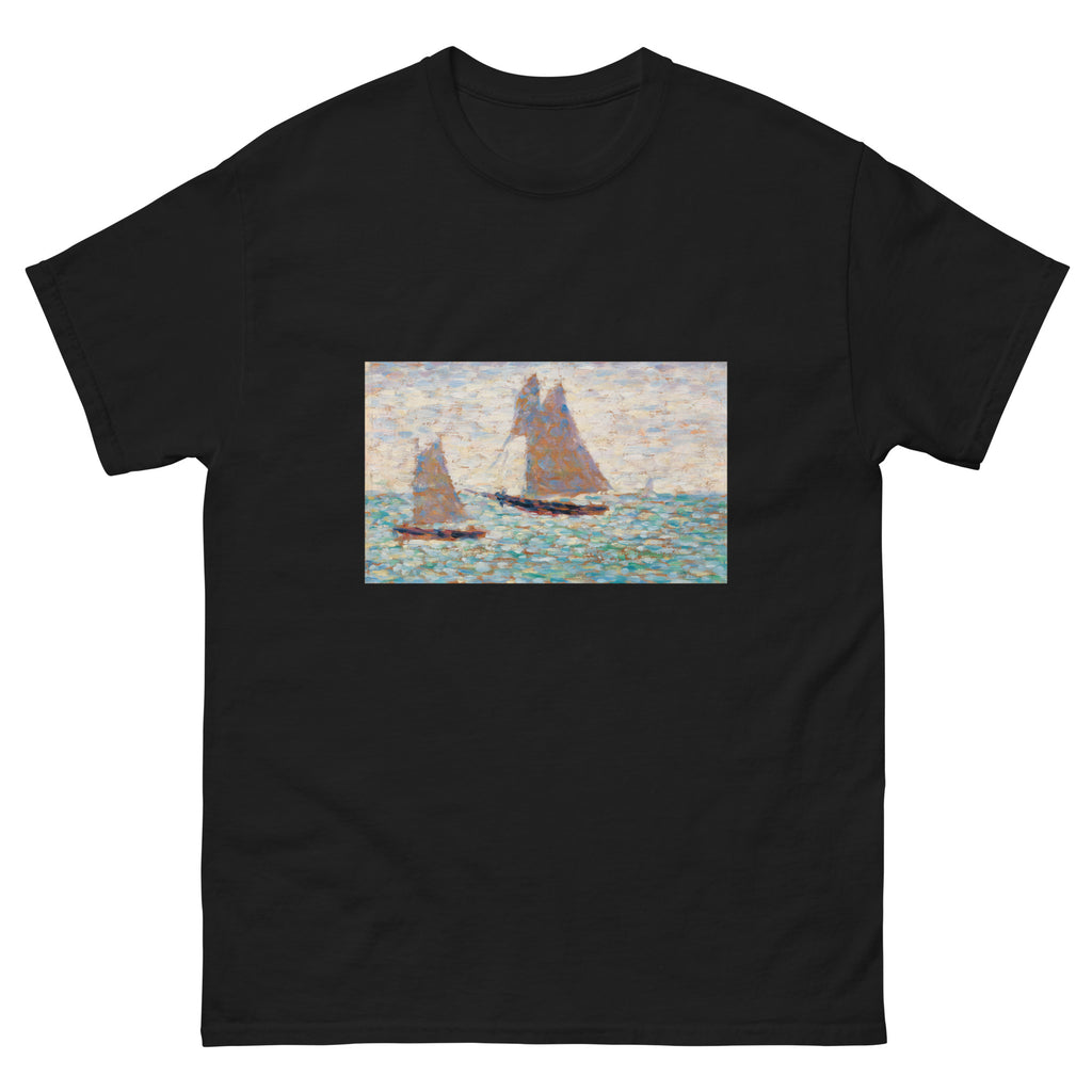 Black T-shirt Two Sailboats At Grandcamp Deux Voiliers A Grandcamp Essential