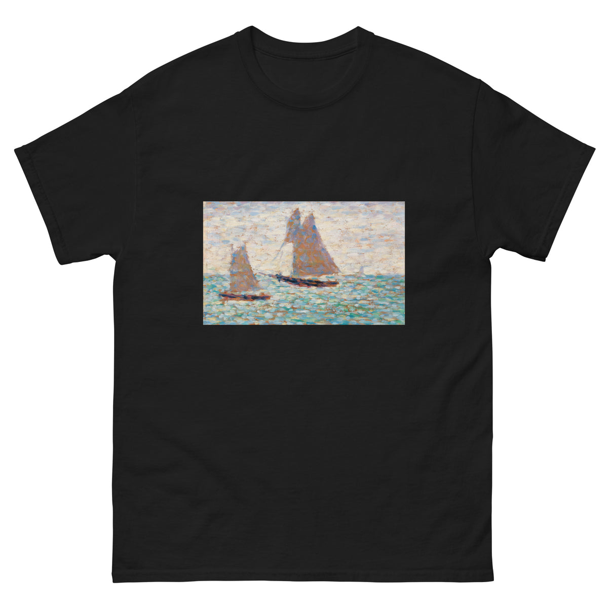 Black T-shirt Two Sailboats At Grandcamp Deux Voiliers A Grandcamp Essential