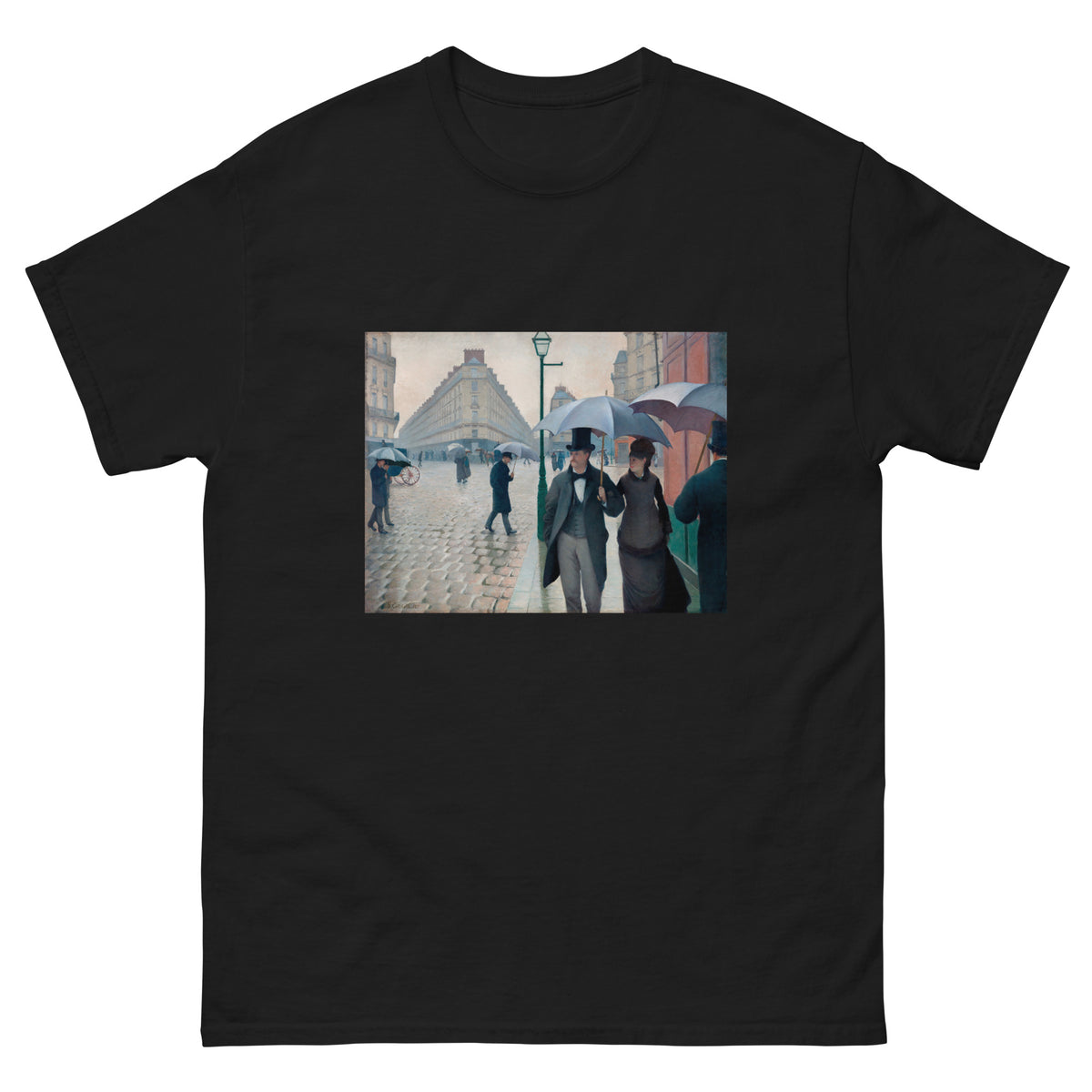 Black T-shirt Paris Street Rainy Day Essential
