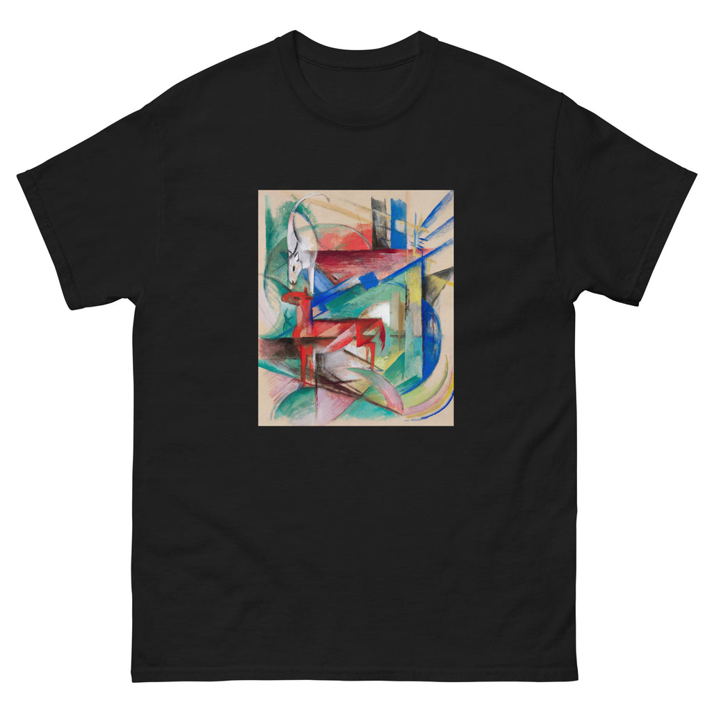 Black T-shirt Landscape With Animals Essential